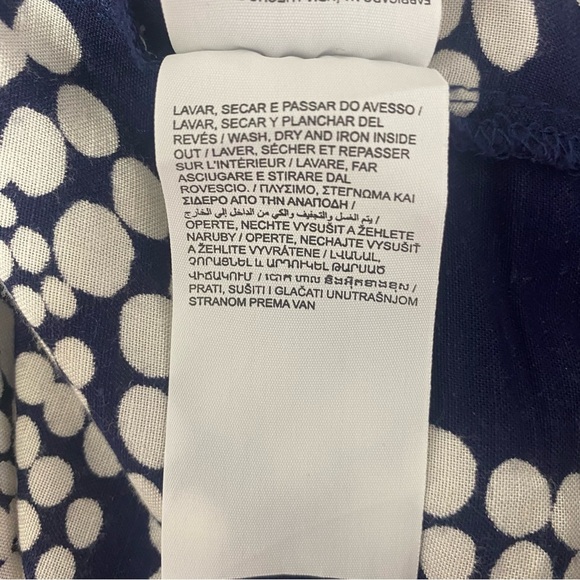 Mo Woman Abstract Print Casual Dress M Navy Blue White V-Neck Short Sleeves - Picture 13 of 14